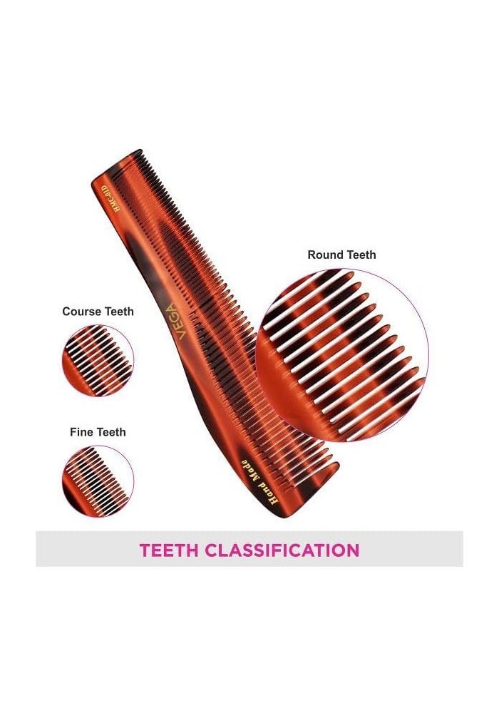 Vega Tortoise Shell Half Curve Graduated Dressing Comb, Brown - Image 5